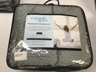 Calm Quilts Weighted Blanket, 20Lb, 60" x 80", Grey Minky Cover - Appears New