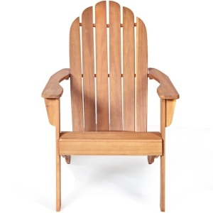 Natural Wood Frame Stationary Adirondack Chair