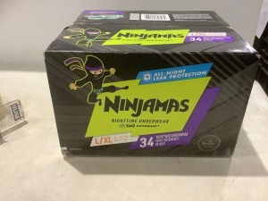 Pampers Ninjamas Nighttime Underwear, L/XL, 34 ct