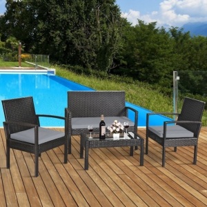 Costway 4PCS Patio Rattan Furniture Set