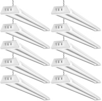10 Pack Linkable LED Utility Shop Light, 4000 LM, 4 FT, 48 Inch Integrated Fixture for Workshop, 40W Equivalent 260W, 5000K Daylight,. Appears New