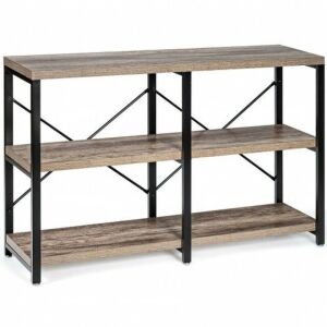 3 Tier 47" Console Metal Frame Sofa Table