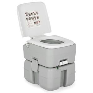 5.3 Gallon Portable Travel Toilet w/ Piston Pump Flush