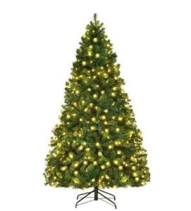 7.5 ft. Pre-Lit Hinged PVC Artificial Christmas Tree with 400-LED Lights and Stand