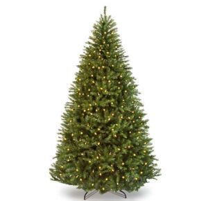 7.5' Pre-Lit Hinged Douglas Artificial Christmas Tree w/ Stand