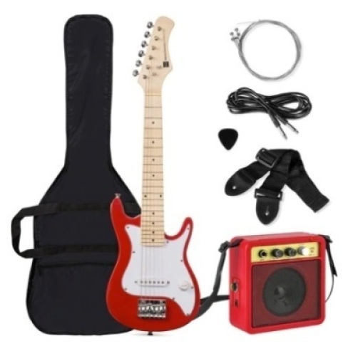 Kids Electric Guitar Beginner Starter Kit with Amplifier, 30 in, Red