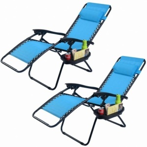 2 Piece Folding Lounge Chair With Zero Gravity  