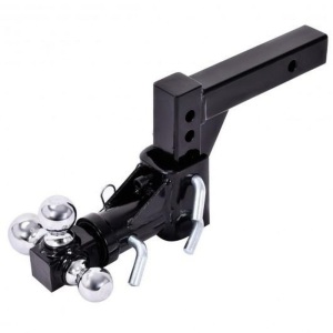 Triple Ball Swivel Adjustable Drop Turn Trailer Tow Hitch Mount for 2" Receiver  