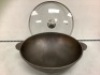 Brizoll Cast Iron Wok With Glass Lid, E-Commerce Return