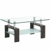 Rectangular Tempered Glass Coffee Table With Shelf 