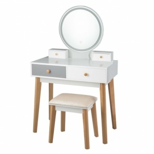 Makeup Dressing Table With 4 Drawers And Lighted Mirror