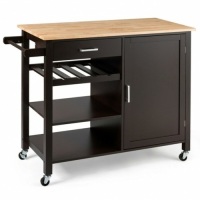 Kitchen Island Cart Rolling Serving Cart Wood Trolley&nbsp;
