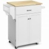 Utility Rolling Storage Cabinet Kitchen Island Cart With Spice Rack