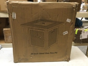 30-Inch Square Gas-Burning Fire Pit Table. Appears New