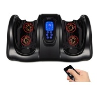 Therapeutic Foot Massager w/ High Intensity Rollers, Remote &&nbsp;3 Modes, Satin Black