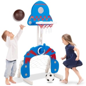 Toddler Activity Center Indoor Outdoor (Basketball, Soccer & Ring Toss)