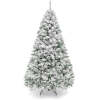 Premium Snow Flocked Artifical Pine Christmas Tree w/ Foldable Metal Base