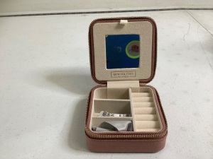 Travel Velvet Jewelry Box with Mirror, Appears New