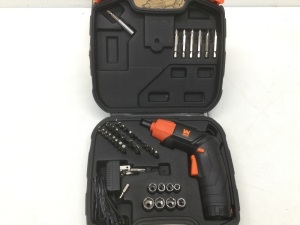 4V Max Lithium Ion Rechargeable Cordless Electric Screwdriver and Flashlight with Carrying Case and 40+ Accessories,new