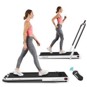 Super Fit 2.25HP 2-in-1 Folding Under Desk Treadmill with Remote Control App 