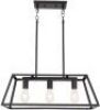 Eluze 3-Light Kitchen Isand Pendant Lighting, Black - Appears New