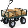 Steel Garden Utility Cart Wagon w/ 400lb Capacity, Removable Sides, Handle&nbsp;