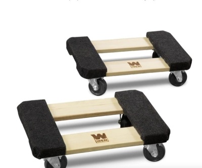 1320 lbs. Capacity 12 in. x 18 in. Hardwood Furniture Moving Dolly, Two Pack,E-Commerce Return