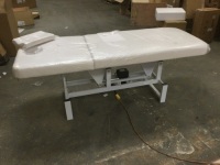 Single&nbsp;Motor Electric Exam/Spa/Massage Table. Works. New with Cut in Upholstery. SEE PICTURES