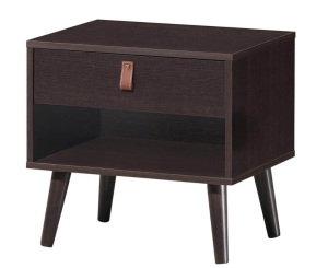 1-Drawer Brown Nightstand End Table 