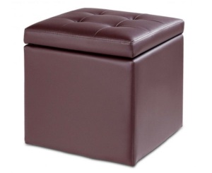 16'' Storage Box Ottoman Square Seat Foot Stool