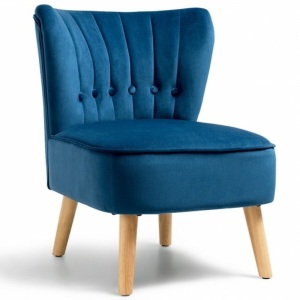 Tufted Velvet Armless Accent Chair