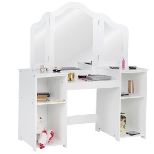 Vanity Table Set w/ Tri Folding Mirror 