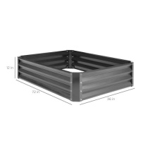 Outdoor Metal Raised Garden Bed for Vegetables, Flowers, Herbs