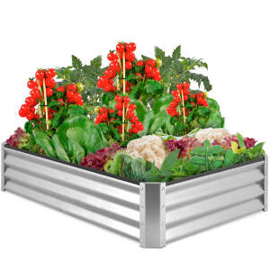 Outdoor Metal Raised Garden Bed for Vegetables, Flower, Herbs 