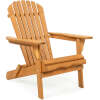 Folding Wooden Adirondack Chair Accent Furniture w/ Natural Finish- Brown