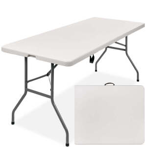 6ft Portable Folding Plastic Dining Table w/Handle, Lock 