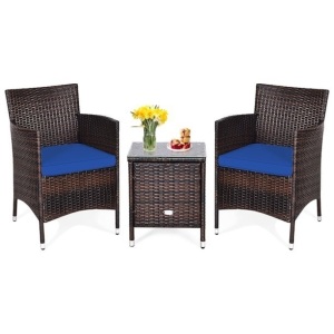 3 PCS Rattan Wicker Patio Set 