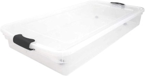 HOMZ Clear Underbed Storage Container with Lid, 60 Quart, 2 Count  