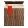 Double Laundry Hamper Basket w/ Easy Assembly, & Liner Bag, Dark Brown