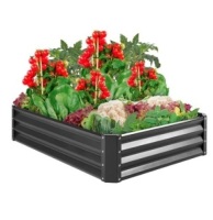 Outdoor Metal Raised Garden Bed, 47x35.25x11in