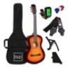 Beginner Acoustic Guitar Set w/ Case, Strap, Digital Tuner, & Strings, 38in, Sunburst