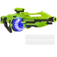 Kids XL Foam Dart Alien Blaster Gun Toy w/ 40 Glow-in-the-Dark Darts, Green