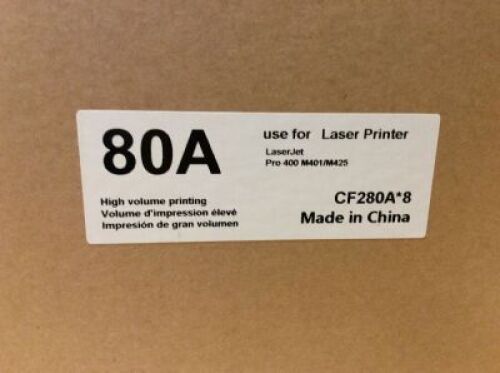 Compatible 8-Pack&nbsp;Black 80A CF280A Toner Cartridge by E4Print for LaserJet Pro 400 M401/M425 - NEW