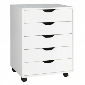 5 Drawer Mobile Lateral Filing Cabinet With Wheels