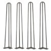 28-Inch Mid-Century Modern Raw Steel Hairpin Table Legs, 1/2" Diameter, Set of 4