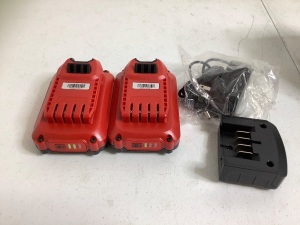 2-Pack Craftsman Lithium Batteries w/ Charger, Powers Up, Appears New