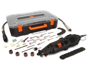 WEN 23103 1-Amp Variable Speed Rotary Tool with 100+ Accessories, Carrying Case and Flex Shaft, New