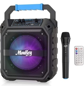 Moukey Karaoke Machine Speaker w/ Microphone, Powers Up, E-Comm Return