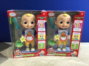 Lot of (2) CoComelon Deluxe Interactive JJ Doll Plush