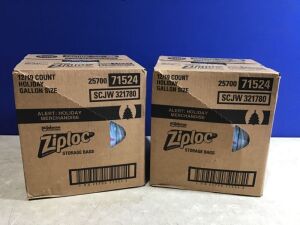 Lot of (2)Cases of Ziploc Holiday Gallon Size Storage Bags